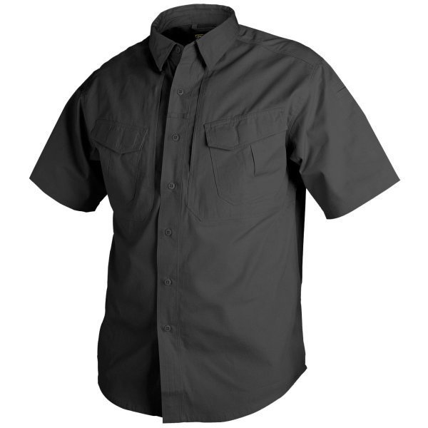 Helikon Tex Defender Short Sleeve Shirt Schwarz Black kurzarm Hemd Canvas Stoff