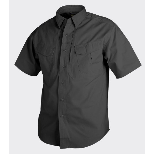 Helikon Tex Defender Short Sleeve Shirt Schwarz Black kurzarm Hemd Canvas Stoff Small