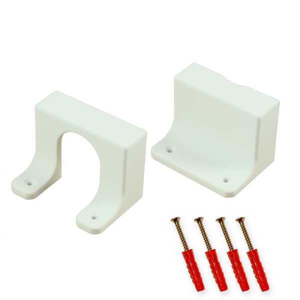 Universal holder for power strip - multiple socket wall bracket white