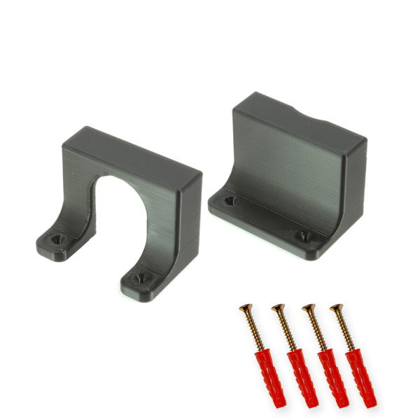 Universal holder for power strip - multiple socket wall bracket black