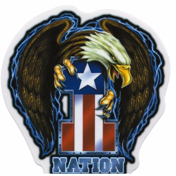 Aufkleber One Nation Sticker USA Eagle 12,3x13 cm Yujean - Military Army Sticker