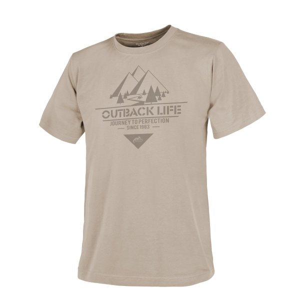 Helikon-Tex T-Shirt Outback Life Motiv 100% Baumwolle - Khaki